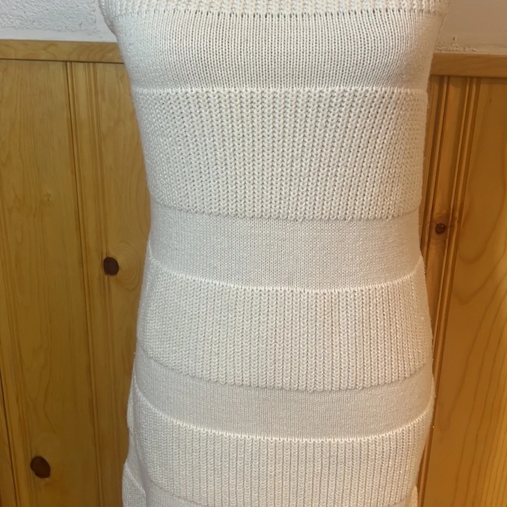 Moth Cream Sleeveless Turtleneck Midi Dress Sz-XS